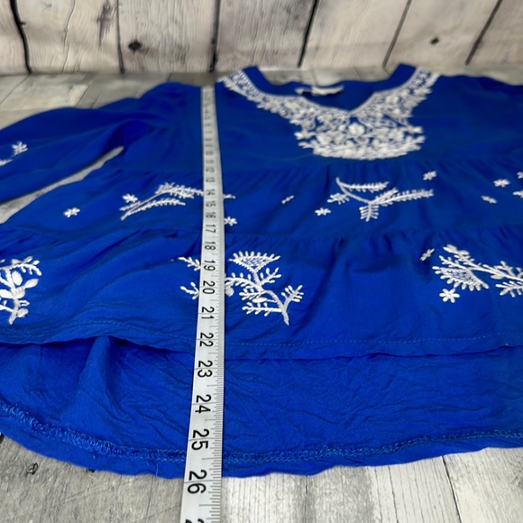 Anthropologie Luna Moon Blue Embroidered Top Size S - Picture 7 of 7
